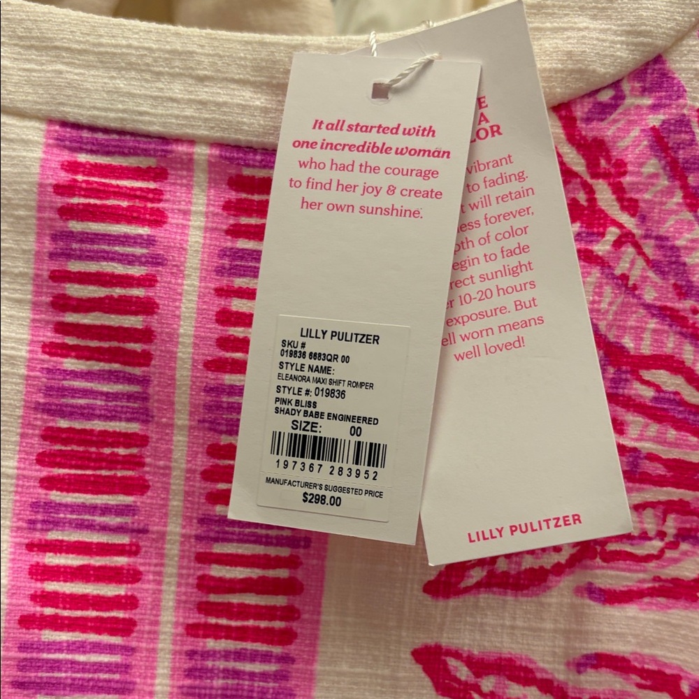 Lilly Pulitzer Pink and White Maxi Romper - Picture 2 of 3